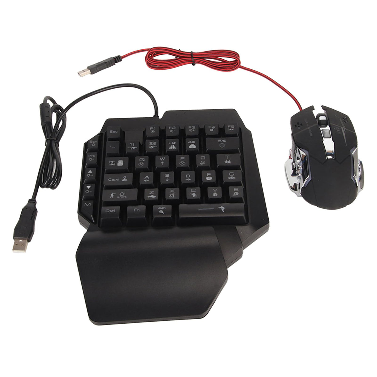 Keypad Mouse Adapter Combo, Wired Connection Keyboard Mouse Converter Set Universal Programmable Plug and Play for Game Console