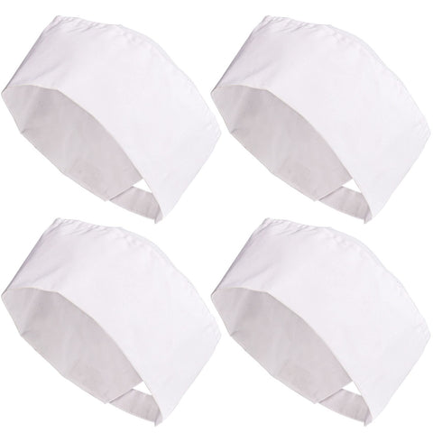 4 Pack Unisex Chef Hats Adjustable Kitchen Cooking Caps with Breathable Mesh Top White