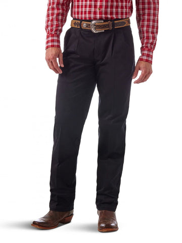 Wrangler mens Pleated Front Casual Pants, Black, 42W x 34L US