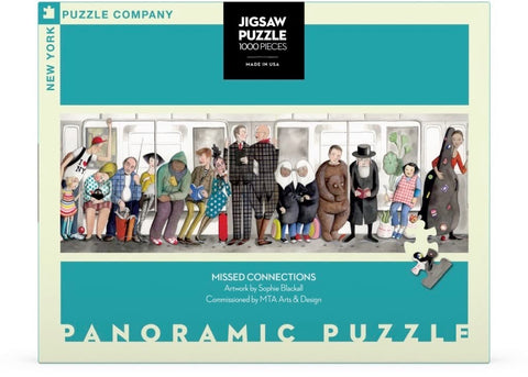 New York Puzzle Company - Transit Posters Missed Connections - 1000 Piece Jigsaw Puzzle for Adults by Sophie Blackall