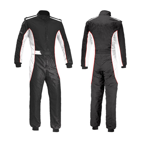 Jueshanzj Kart Racing Suit One Piece Track Racing Suit Karting Suit Black2 L