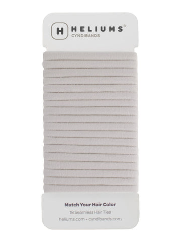 Heliums Seamless Hair Ties - Ash Blonde - Skinny 6mm No Damage Ponytail Holders, 1.75 Inch, Medium Hold for Thin to Normal Hair - 18 Pack