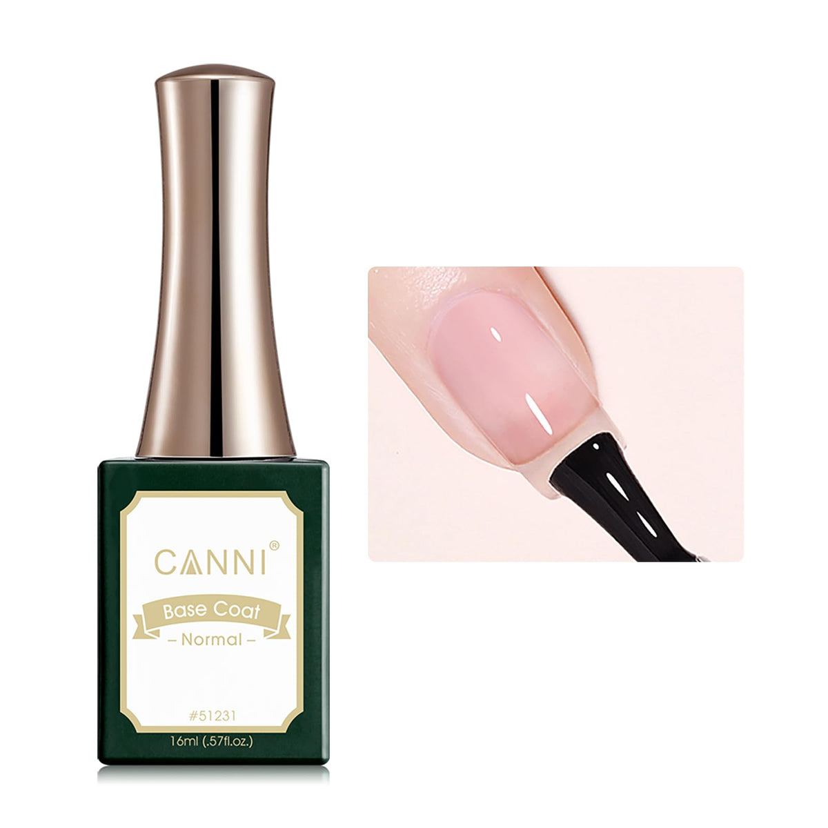 CANNI No Wipe Base Coat Gel Nail Polish, 1 Pcs 16ml Gel Polish Set Nail Art Starter Manicure Salon DIY at Home
