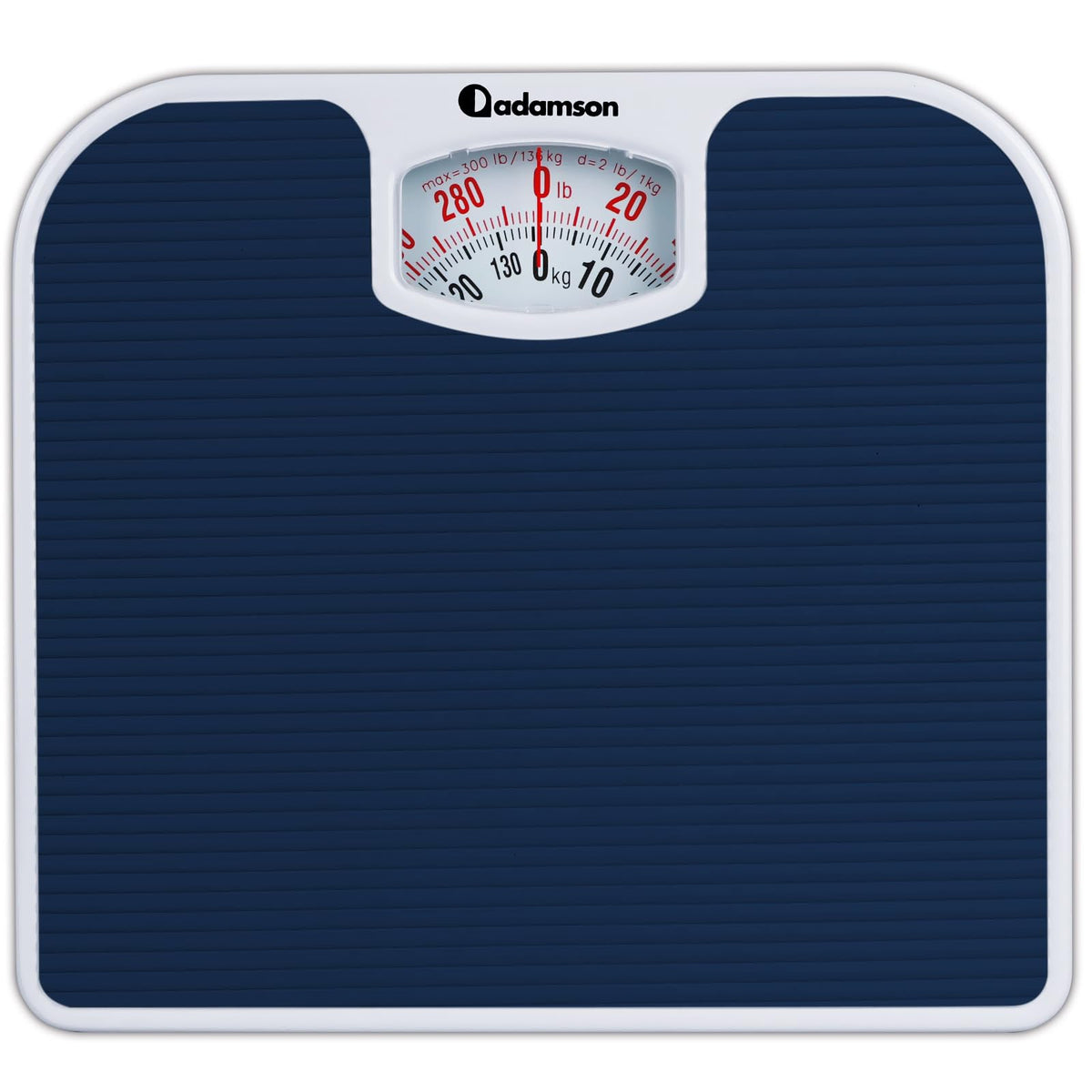 Adamson A21 Analog Scales for Body Weight - Up to 260 LB - New - Anti-Skid Rubber Surface + Large Numbers - Analog Bathroom Scale - Affordable - Durable with 20-Year Assurance - Black