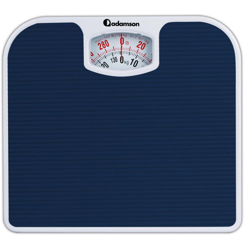 Adamson A21 Analog Scales for Body Weight - Up to 260 LB - New - Anti-Skid Rubber Surface + Large Numbers - Analog Bathroom Scale - Affordable - Durable with 20-Year Assurance - Black