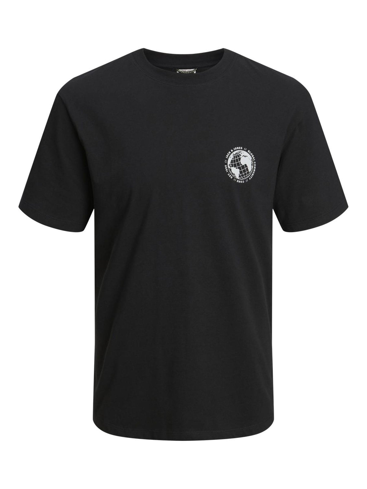 JACK & JONES Men's Jcofilo Tee Ss Crew Neck Aw23 Sn Polo Shirt, Black, M