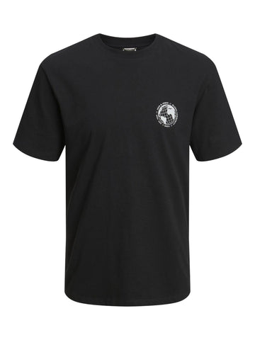JACK & JONES Men's Jcofilo Tee Ss Crew Neck Aw23 Sn Polo Shirt, Black, M