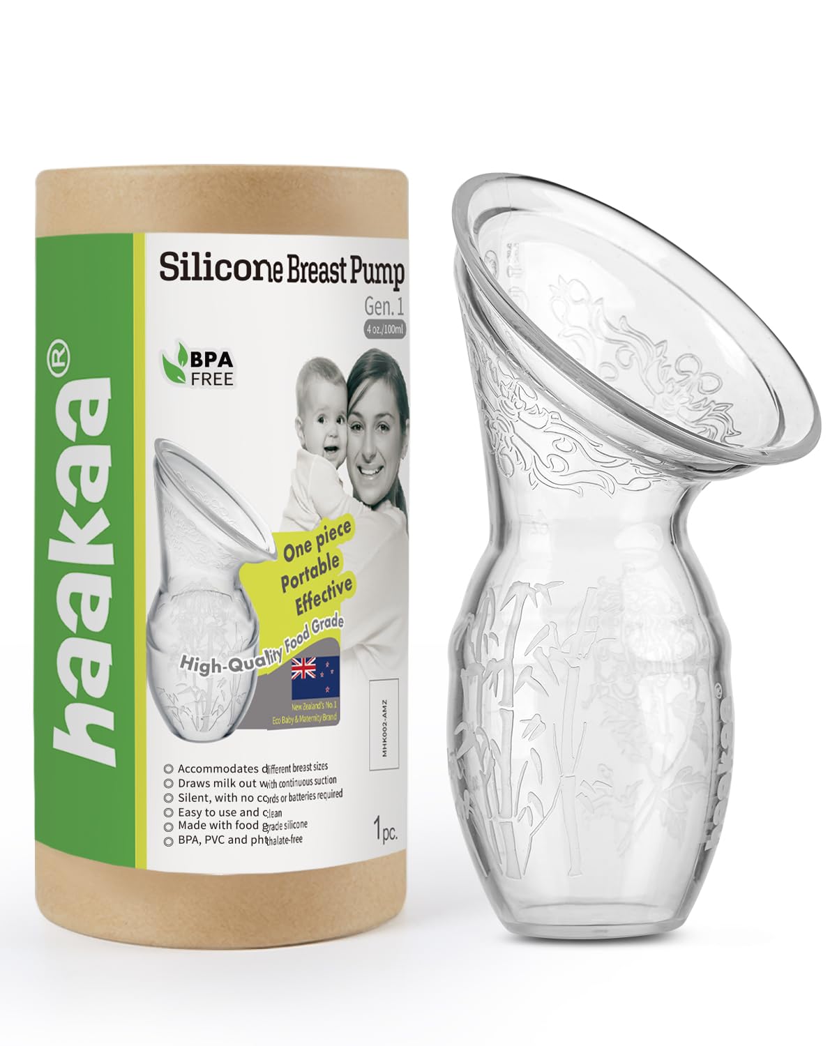 Haakaa Manual Breast Pumps Silicone Breastpump Breastfeeding Pump Milk Pump 100% Food Grade Silicone (4oz/100ml)