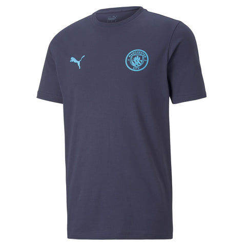 Manchester City Essentials Tee - Unisex - Navy - Large