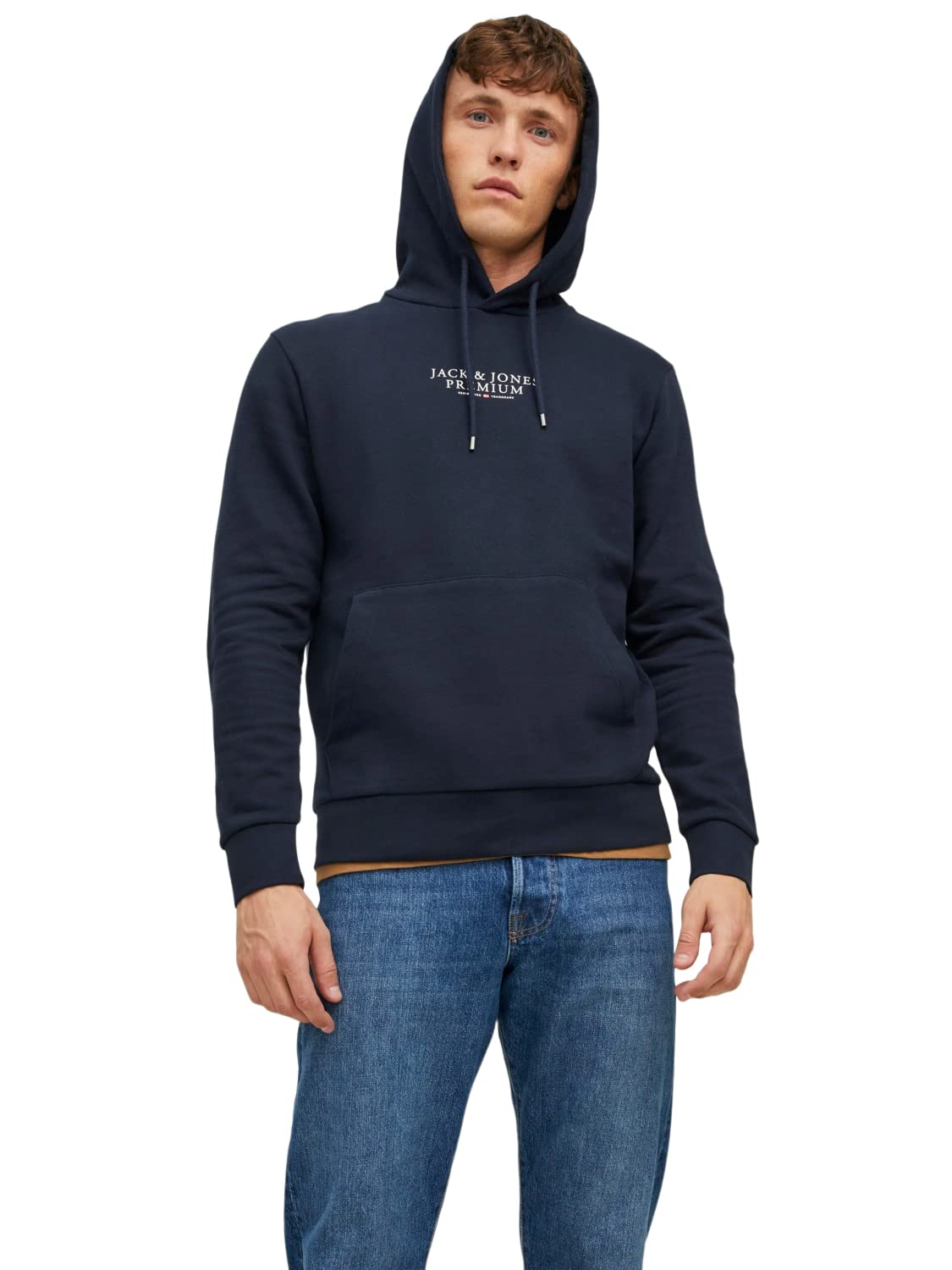 JACK & JONES Men's Hooded Sweatshirt, Blazer Navy, M