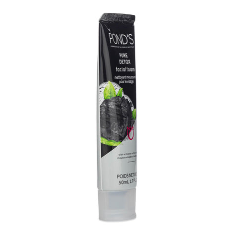 Pond's Pure Detox Facial Foam, Deep Cleansing with Activated Charcoal, Facial Wash, 3- Pack of 1.7 Oz Each