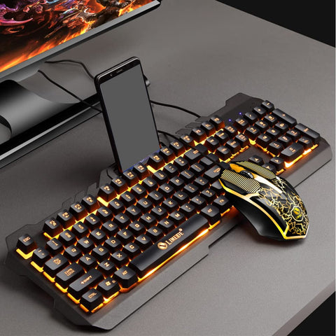 SOLUSTRE 2 Sets Keyboard Set Backlight Computer Gaming Backlit Keyboard Gaming Keyboard Modern RGB Keyboard Computer Keyboards Wired Mouse Wired Keyboard and Mouse abs Combination Shine t21