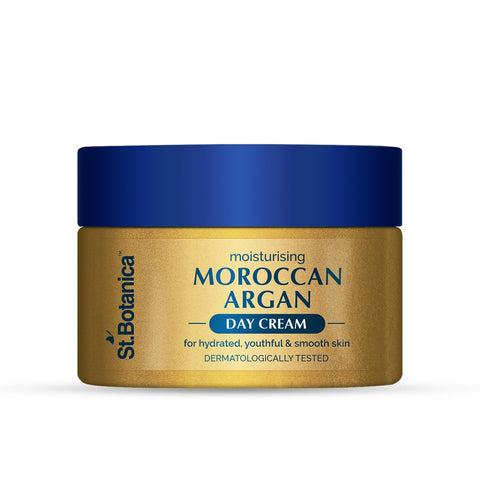 StBotanica Moroccan Argan Oil Day Cream With SPF 30 UVA/UVB PA+++, Daily Cream For a Glowing, Youthful Looking Complexion, 50 g