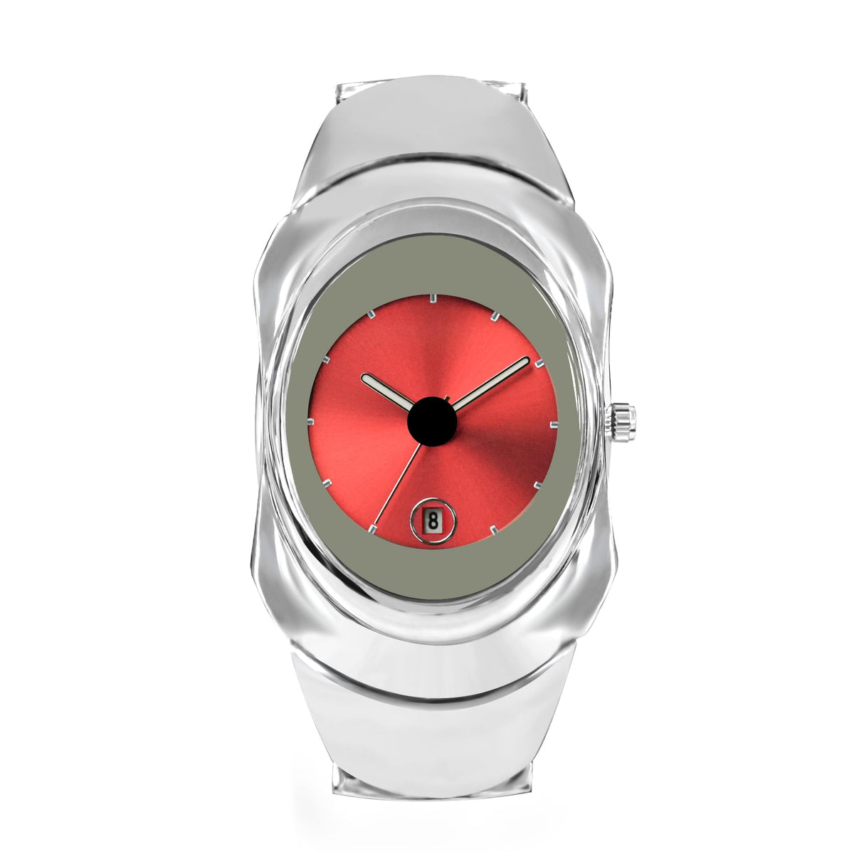 BARAMON Men's Fashion Watches Stylish Futuristic Collectible Unique Male Wristwatch Analog Quartz Clock Date Waterproof Watch for Men, Red, Modern