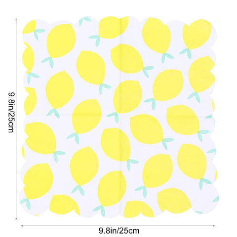 16pcs Lemon Bar Paper Decorative Napkins Soft Lemon Napkins Paper Napkins Decorative Kids Party Paper Towel Disposable Brunch Tissue Dinner Table Napkins Cocktail Wedding Baby