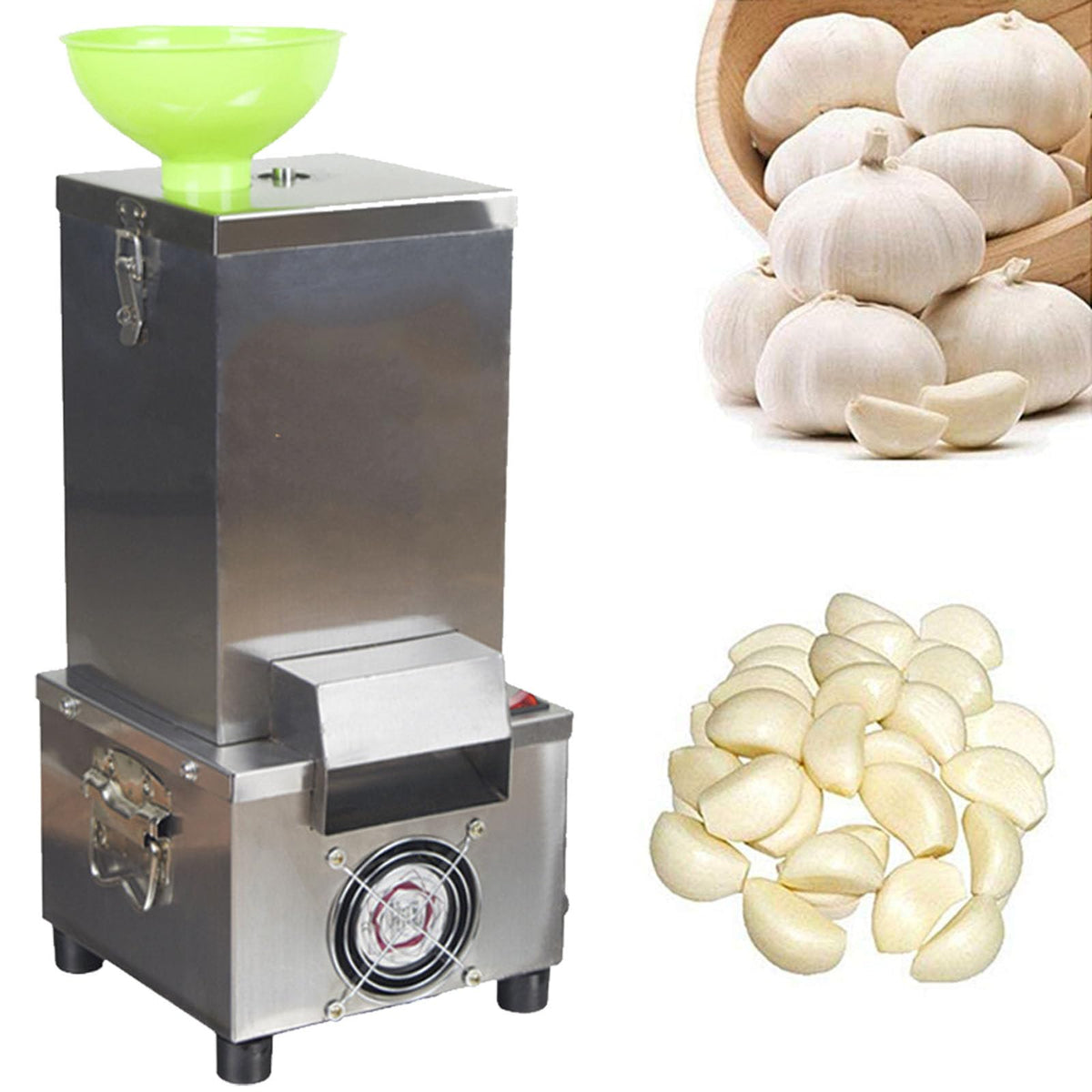 QJJML Electric Garlic Peeling Machine, 25KG/H Commercial Whole Garlic Peeler, Garlic Peeler Separator, Kitchen Peeling Tool for Restaurants, Efficiency 98%