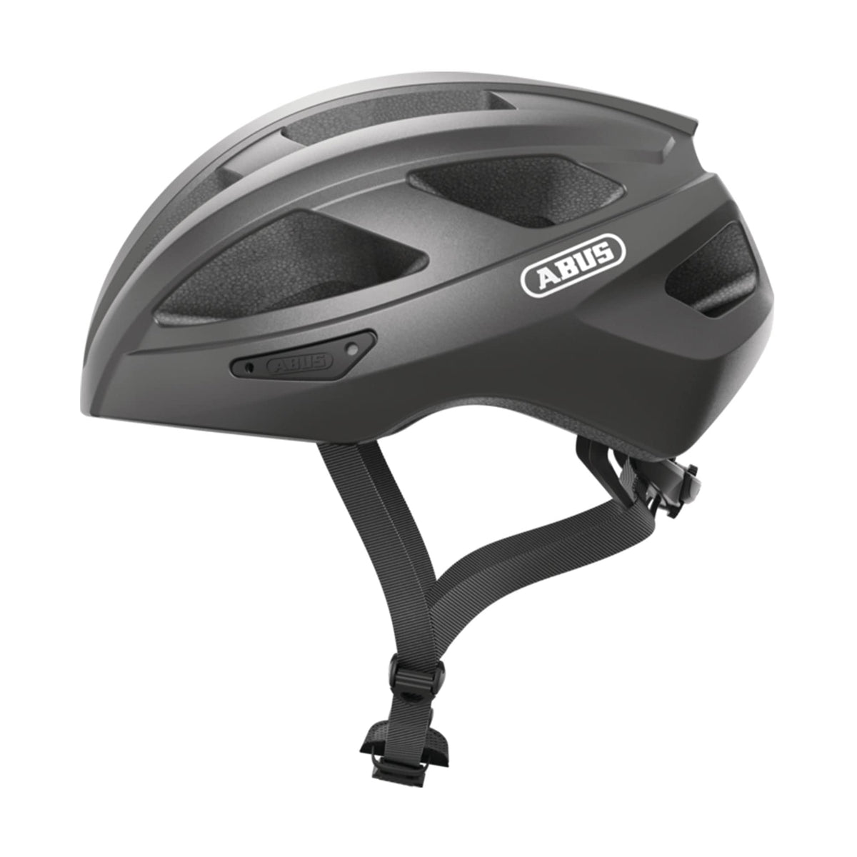 ABUS Macator road bike helmet - sporty bike helmet for beginners - also for ponytail wearers - for men and women - dark grey, size S