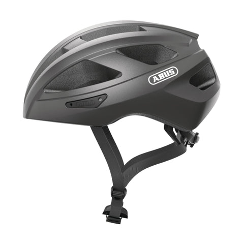 ABUS Macator road bike helmet - sporty bike helmet for beginners - also for ponytail wearers - for men and women - dark grey, size S