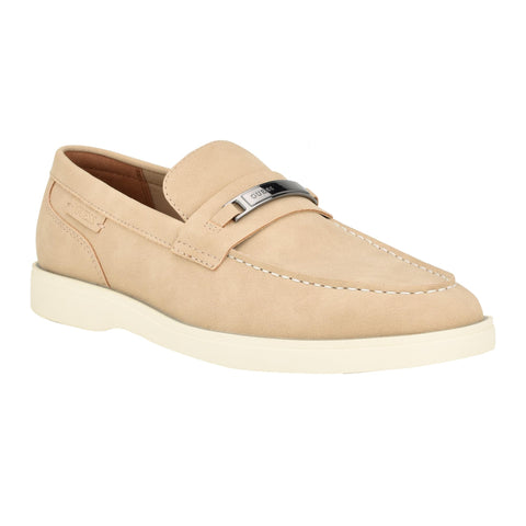 Guess Men's QUIDO Loafer, Light Natural 110, 11.5