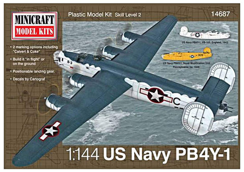 Minicraft PB4Y-1 USN with 2 Marking Options Model Kit, 1/144 Scale