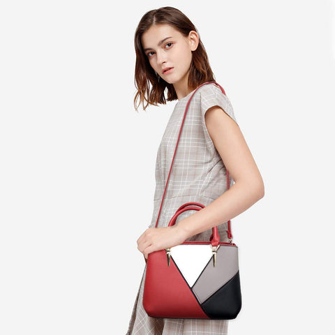 NICOLE & DORIS Handbags for ladies womens handbag splicing color crossbody bags the latest trends Red