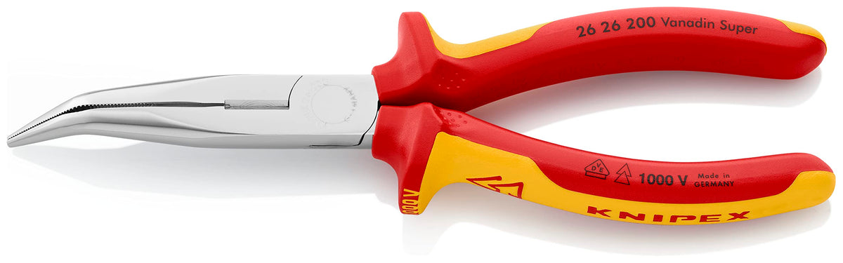 Knipex 26 26 200 SB Stork Beak Pliers angled VDE-tested in blister packaging
