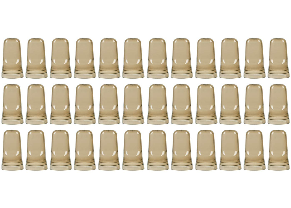 (Pack of 36) Universal Liquor Pourer Covers, Translucent Pour Spout Dust Cap Covers by Tezzorio