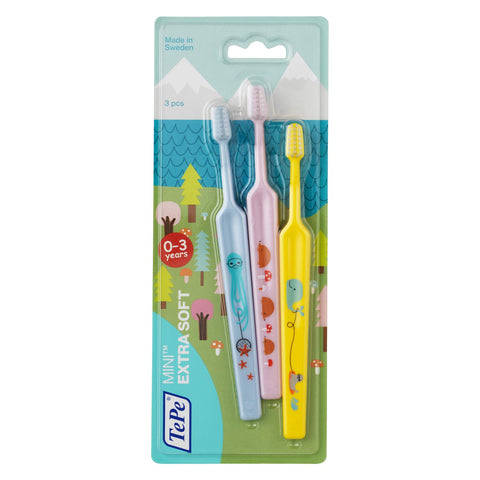 TePe Mini X-soft toothbrush for children from 0 to 3 years of age - Efficient and gentle cleaning for healthy and strong teeth