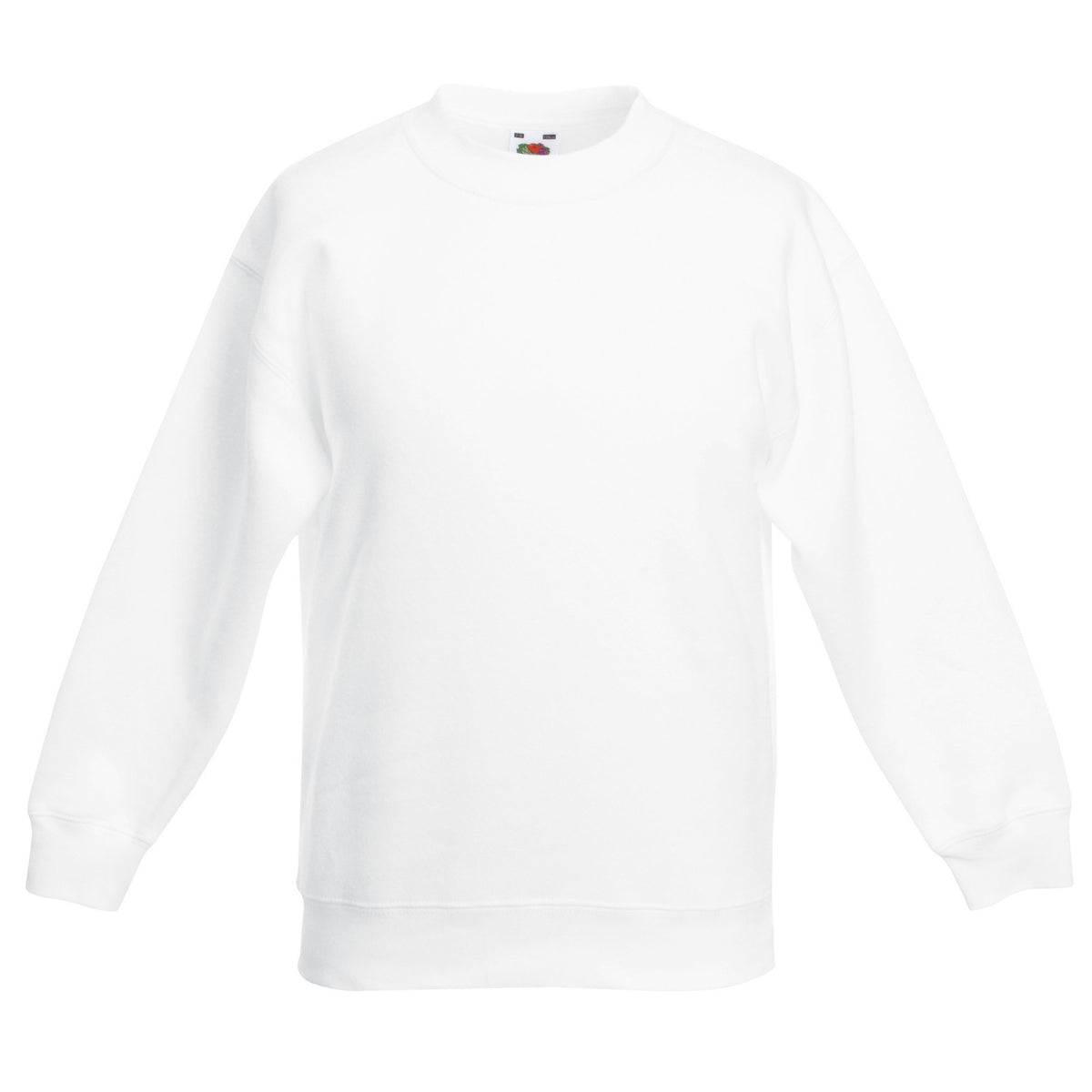 FRUIT OF THE LOOM Kids Classic Set-in Sweatshirt Jumper SS201 (3/4 Years, White)