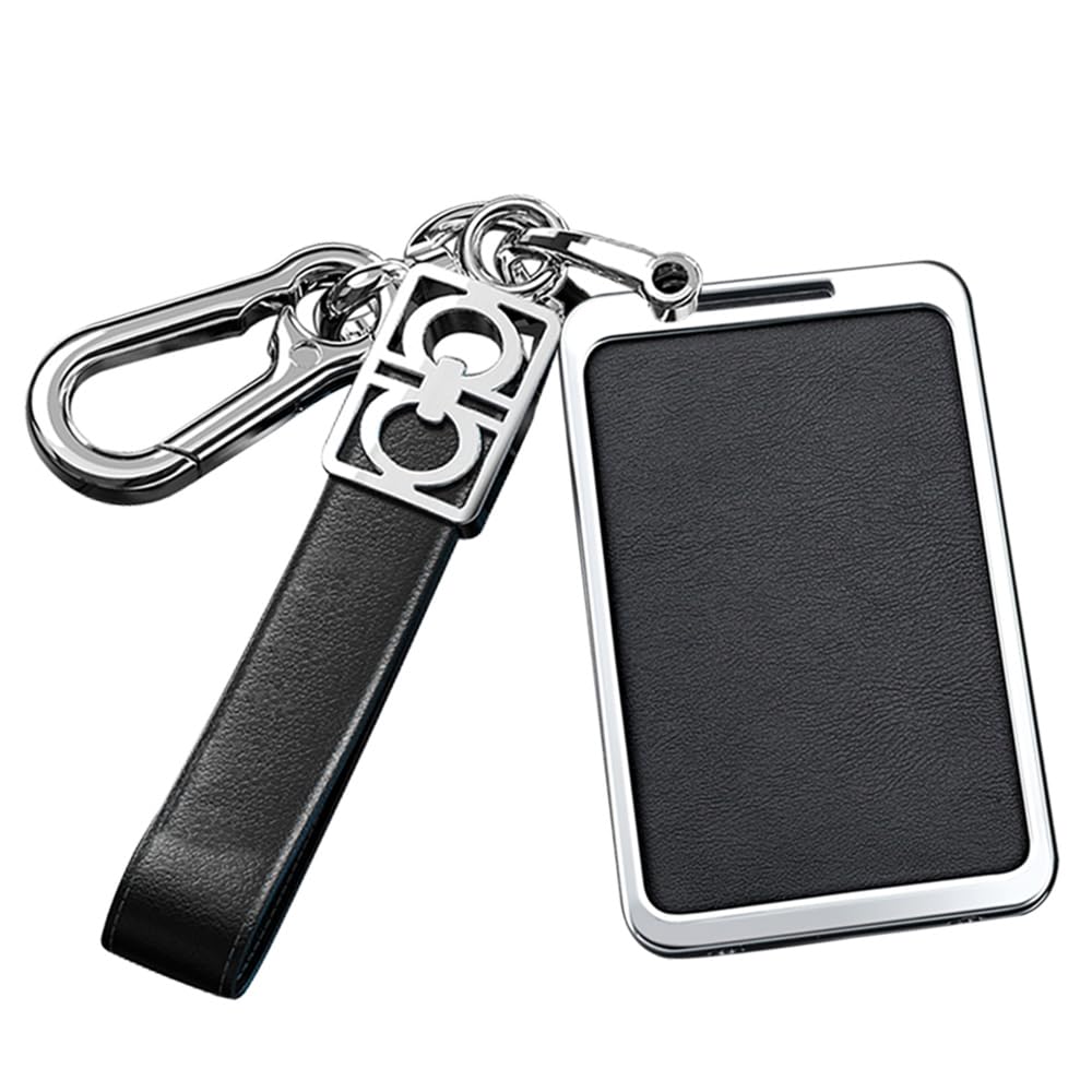 ontto Key Card Cover Fit for Lexus Key Card Holder Metal Frame Car Key Bag Leather Key Shell for LX570 LS460 LX600 Car Accessories Black