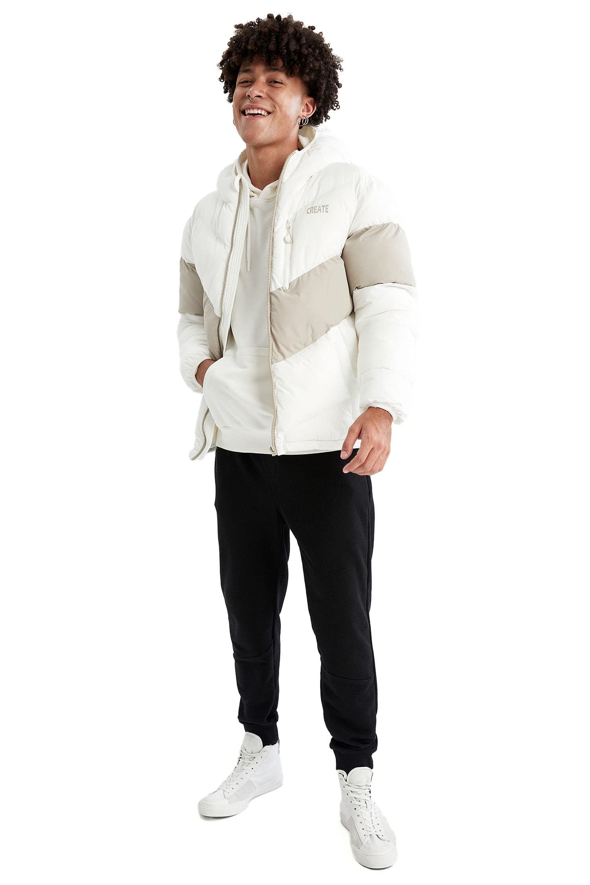 de facto Men's U1708AZ Jacket, White, XL