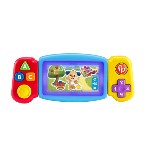 FISHER-PRICE HNL51 Learning Fun Game Console - Children's Toy with Lights, Sounds and Learning Songs, Toy for Fine Motor Skills, Numbers, Colours and Shapes, Multilingual, from 9 Months / 1 Year