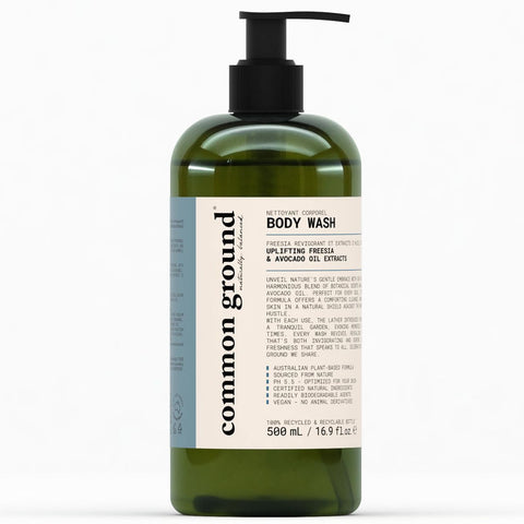 COMMON GROUND All Natural Body Wash - Paraben & Cruelty Free, Organic, Vegan, Plant-Based, Botanical Scent & Avocado Oil Extracts - All Skin Types, Men & Women, Sensitive