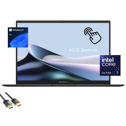 ASUS Zenbook Laptop, 14â€ WUXGA OLED Touchscreen Display, Intel Core Ultra 7-155H (Up to 4.8Ghz), Intel Arc Graphics, 16GB RAM, 1TB PCIe 4.0, WiFi 6E, Backlit KB, TB 4, PDG HDMI Cable, Win 11 Pro