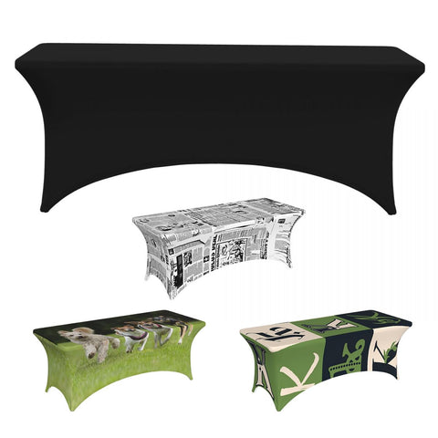 DRCQFZB Customize Tablecloth for Rectangle Tables, Upload Your Business Sign Image Text, Custom Table Covers for Party Wedding Tradeshow Events, Pure Black