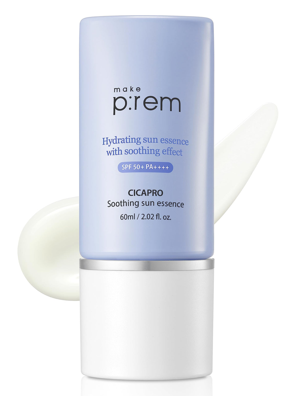 MAKEPREM CICA Pro Soothing Sun Essence 2.02 Fl Oz SPF UVA UVB 50+ PA++++ Daily Hydrating Lotion Moisturizer Skin Care Sunblock Face Sunscreen for Sensitive Skin Cooling Soothing Glow Sun Protection