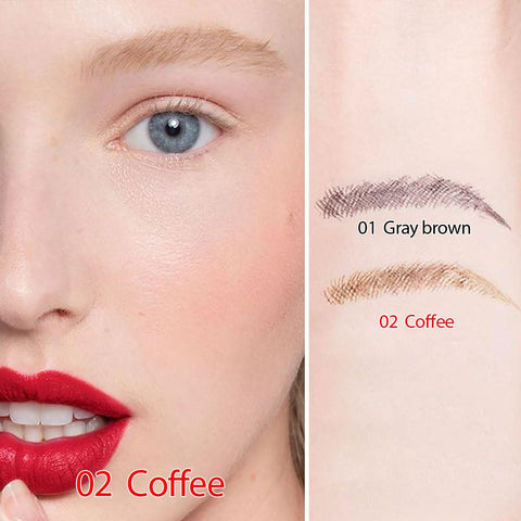 3D Eyebrow Pencil Microblading Pen - 2-in-1 Dual-Ended Eye Makeup Micro 3 Point Brow Pen Lift & Snatch Eyebrow Pen Kits Long-Lasting Waterproof Natural Eyebrow Hair (1Pcs 02# brown)