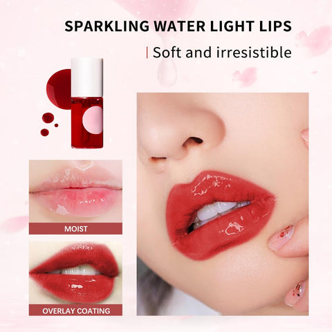 Fovcos Lip Tint Stain, Lip Glosses, Moisturizing Lip Stain, Lip Tint, Skin Tint, Lip-Plumping, Non-sticky, Long Lasting Lip Makeup (Watermelon)