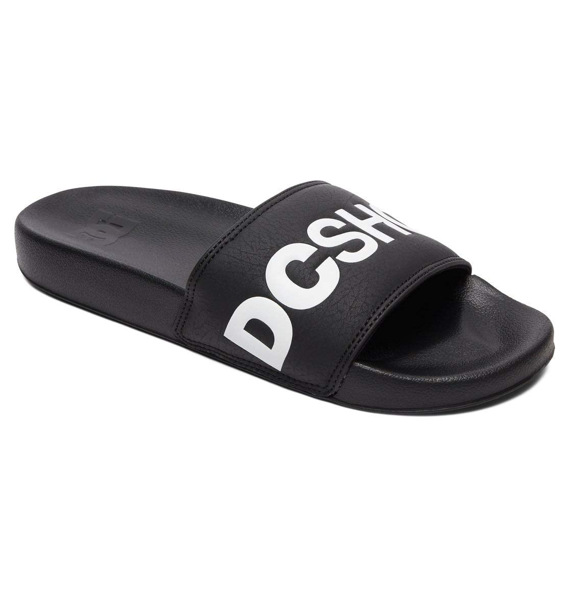 DC mens Flip Flop Slide Sandal, Black/White, 8 US