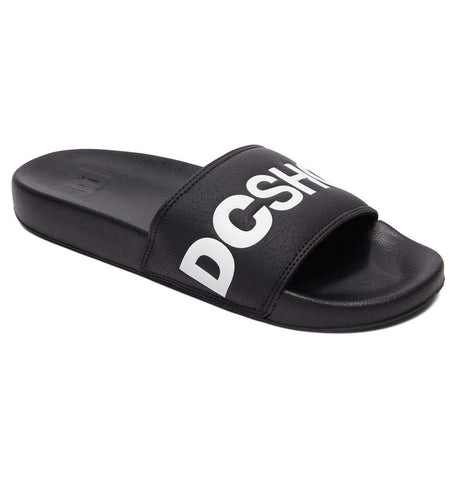 DC mens Flip Flop Slide Sandal, Black/White, 8 US