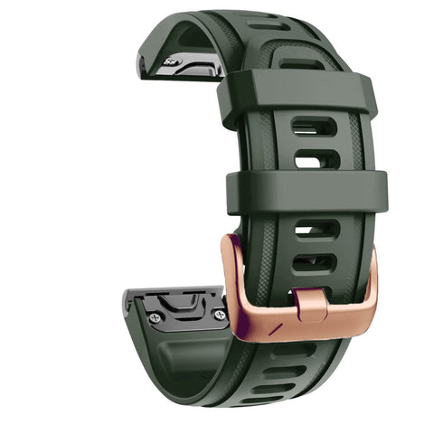 Fleshy Leaf QuickFit 20mm Watch Band Compatible with Garmin Fenix 7S 5S/ 5S Plus, 6S/ 6S Pro, D2 Delta S, Descent Mk2S - Silicone Replacement Strap Bracelet Wristband (Army green)
