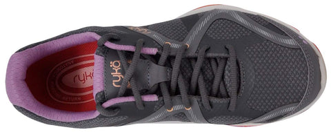 Ryka Women's Influence Cross Trainer Shoe, Quiet Grey/Orchid/Peach, 9 M US