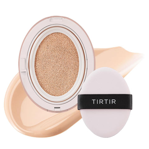 TIRTIR Mask Fit All Cover Pink Cushion Foundation | High Coverage, Semi-Matte Finish, Lightweight, Flawless, Corrects Redness, Korean Cushion, Refill (0.63 oz.), 17C Porcelain