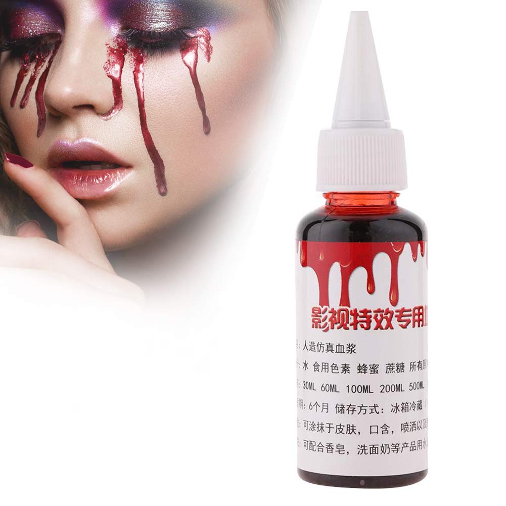 Professional Face Gel Paint Blood for Special Effects, Fake Body Oil Coagulum Fake Blood Gel Vampire Scars Witches Halloween, Red Color(50ml)