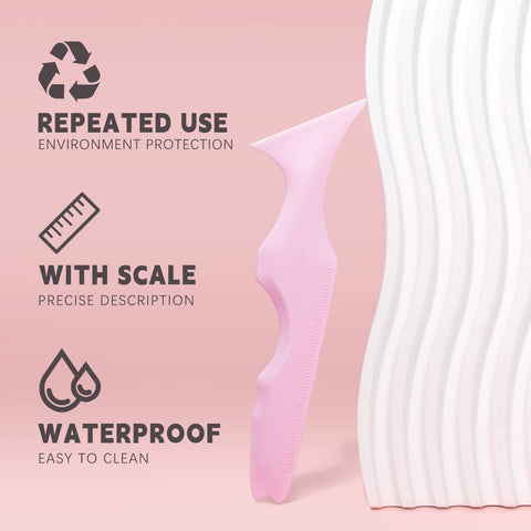 HOSAILY 5 in1 Eyeliner Stencils Silicone Multi-Purpose Eye Makeup Tool for Winged Eyeliner, Defined Eyebrow, Eyelash, Face Contour and Lip Line Lazy Quick Makeup Tool-Pink