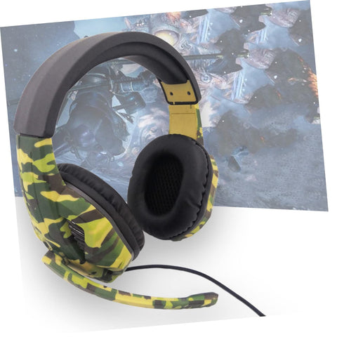 UKCOCO Game Headphones Gamer Headphones Camouflage Headset Gaming Headset Camouflage Earphone Camouflage Microphone Game Earphones Computer Microphone Gamer Headset Telephone
