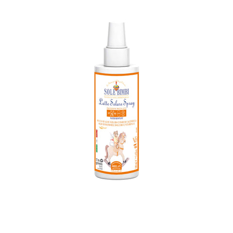 Helan Sole Bimbi - Sunscreen Spf 50 + for Babies, Sun Cream Spray with Aloe Vera Juice, Vitamin E & Sweet Almond Oil, Water Resistant Sun Lotion Against Redness & Irritation - Made in Italy, 100 ml