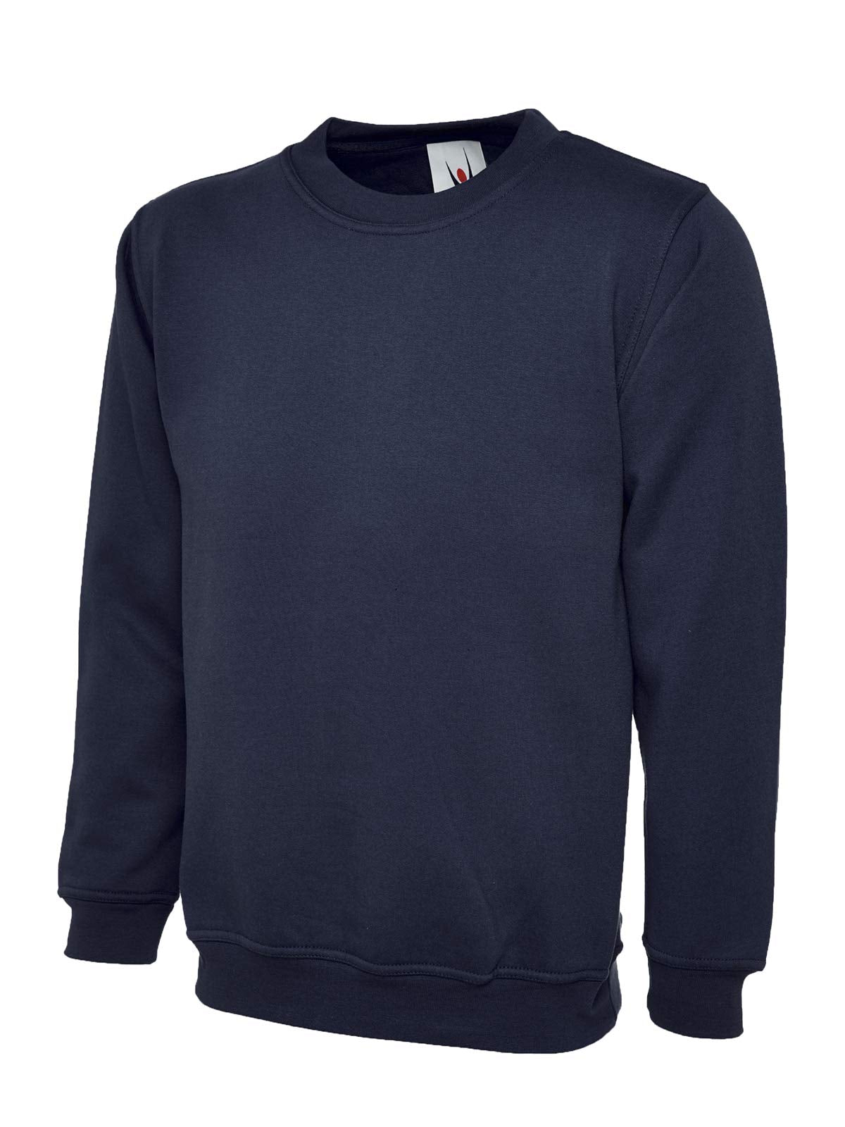 Plain Classic Crewneck Sweatshirt Jumper Top (M, Navy)
