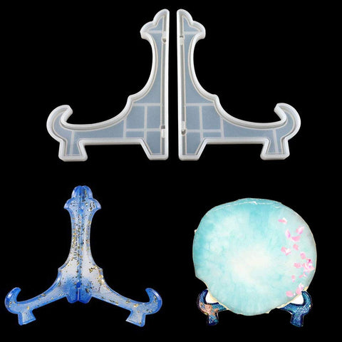 FineInno Display Stand Resin Mould, Plate Stand Silicone Mold, Resin Epoxy Casting Mould for DIY Clock Picture Easel Stand, Photo Frame Holder