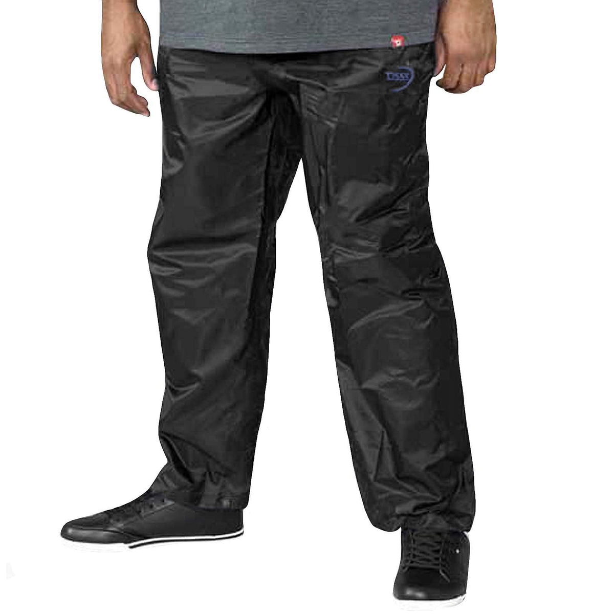 D555 Duke Mens Elba Big Tall Packaway Waterproof Trousers - Black - 8XL